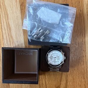 Michael Kors Unisex Silver Chronograph Watch